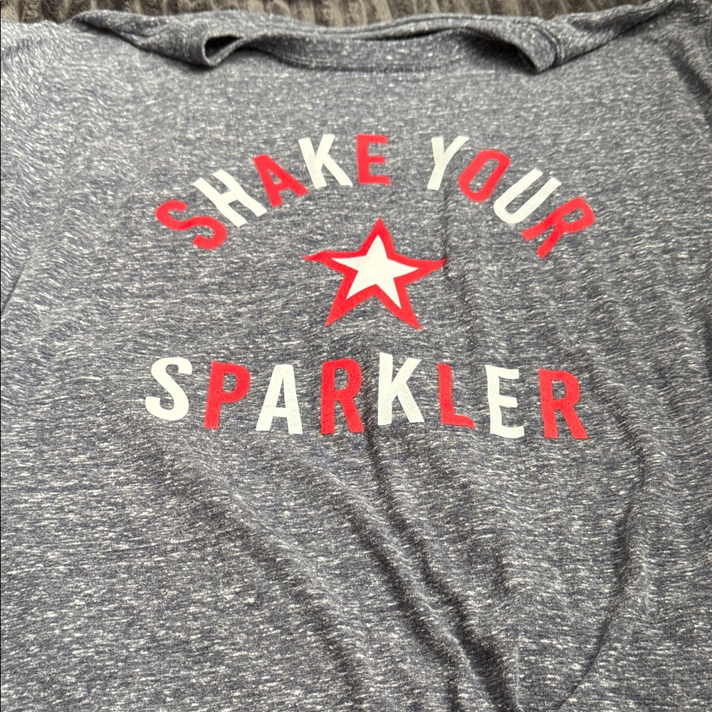 Gray Graphic Tee with Red Accents - Picture 1 of 5